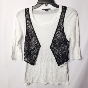 Armani Exchange 3/4 Sleeve Women's Laced Shirt S